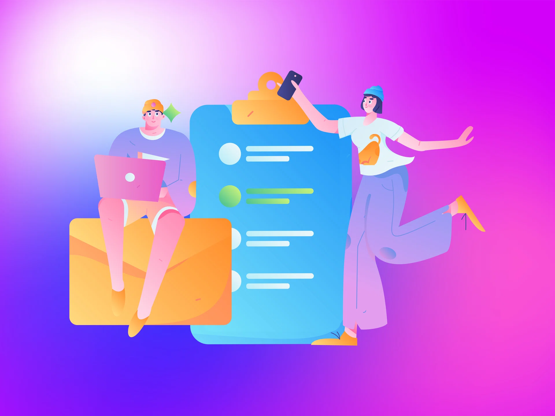 Business People Flat Vector Concept Operation Hand Drawn Illustration