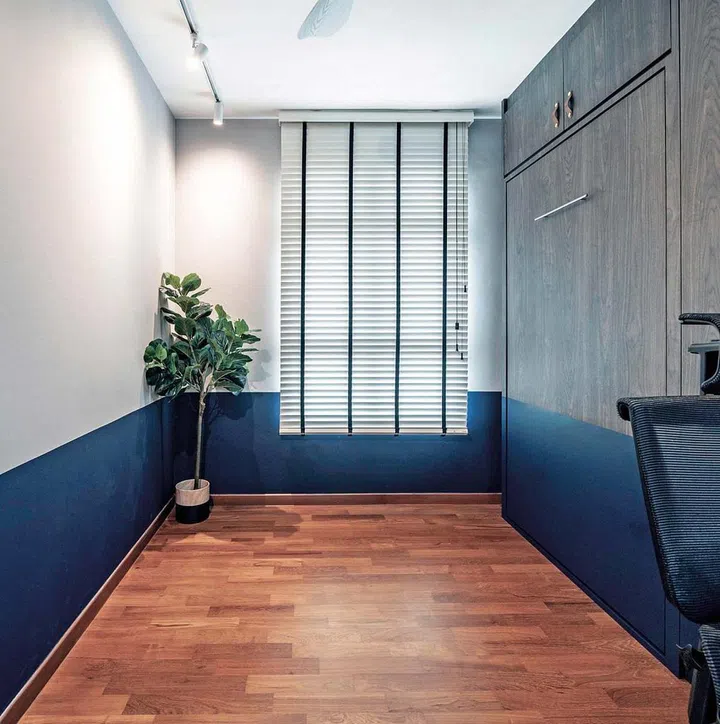 To counter the small bedroom space, Carmen proposed a wall bed for the client’s older brother.