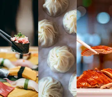 sushi dumpling duck
