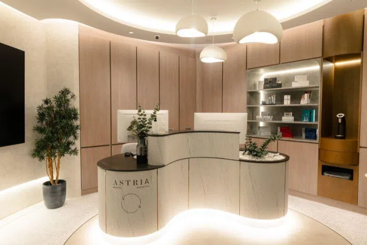 reception area at Astria Medical Aesthetics