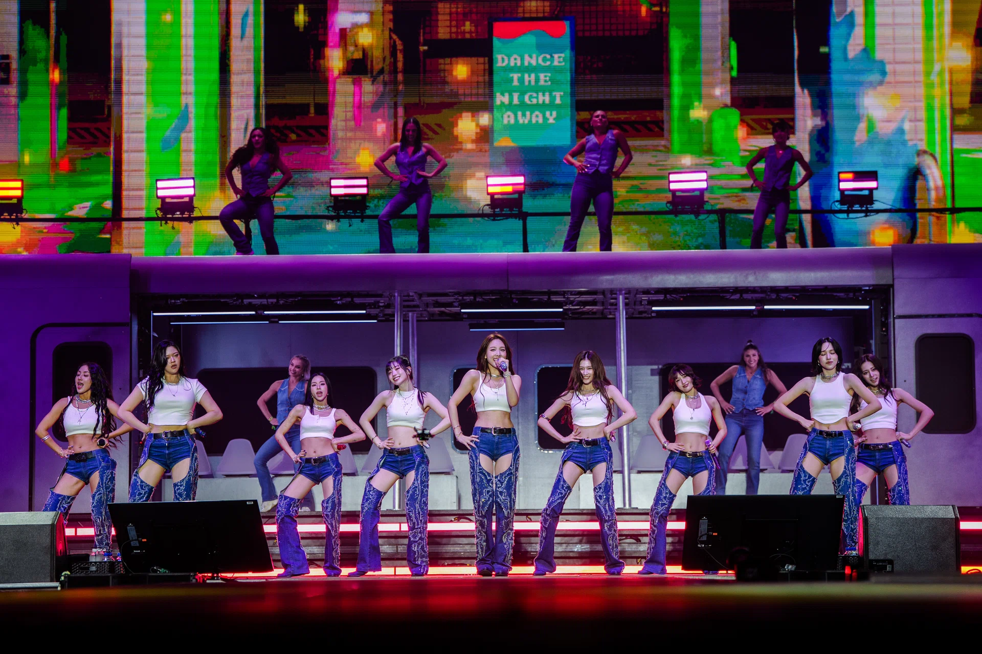 CHICAGO, ILLINOIS - AUGUST 02: Twice performs during Lollapalooza at Grant Park on August 02, 2025 in Chicago, Illinois. (Photo by Josh Brasted/FilmMagic)