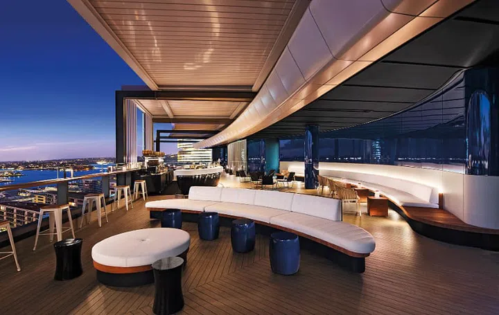 Zephyr rooftop bar with outstanding views across Darling Harbour, where the most delicious cocktails are served. Photo: courtesy