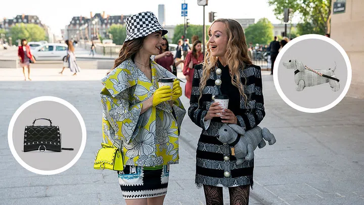 Zara MINI CITY BAG WITH STUDS, $55.90
Thom Browne mini Hector check shoulder bag, $3,810