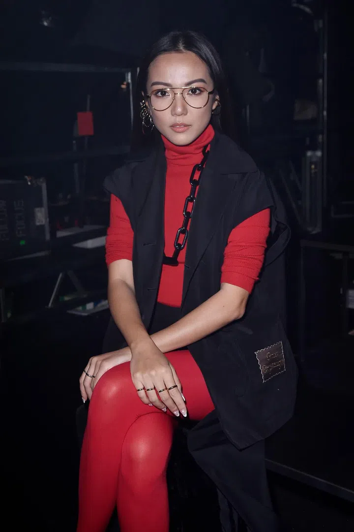 MILAN, ITALY - FEBRUARY 19: Yoyo Cao is seen on Gucci Front Row during Milan Fashion Week Fall/Winter 2020/21 on February 19, 2020 in Milan, Italy. (Photo by Pietro S. D'Aprano/Getty Images for Gucci)