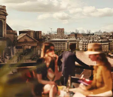 roof paris restaurant beautiful skyline