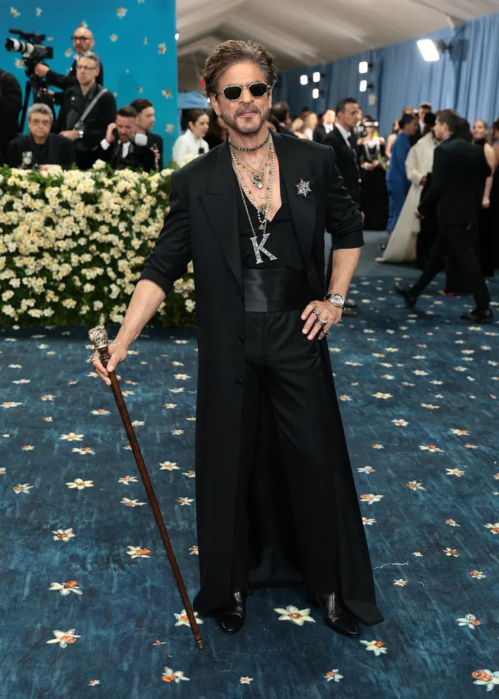 NEW YORK, NEW YORK - MAY 05: Shah Rukh Khan attends the 2025 Met Gala Celebrating "Superfine: Tailoring Black Style" at Metropolitan Museum of Art on May 05, 2025 in New York City.  (Photo by Dimitrios Kambouris/Getty Images for The Met Museum/Vogue)