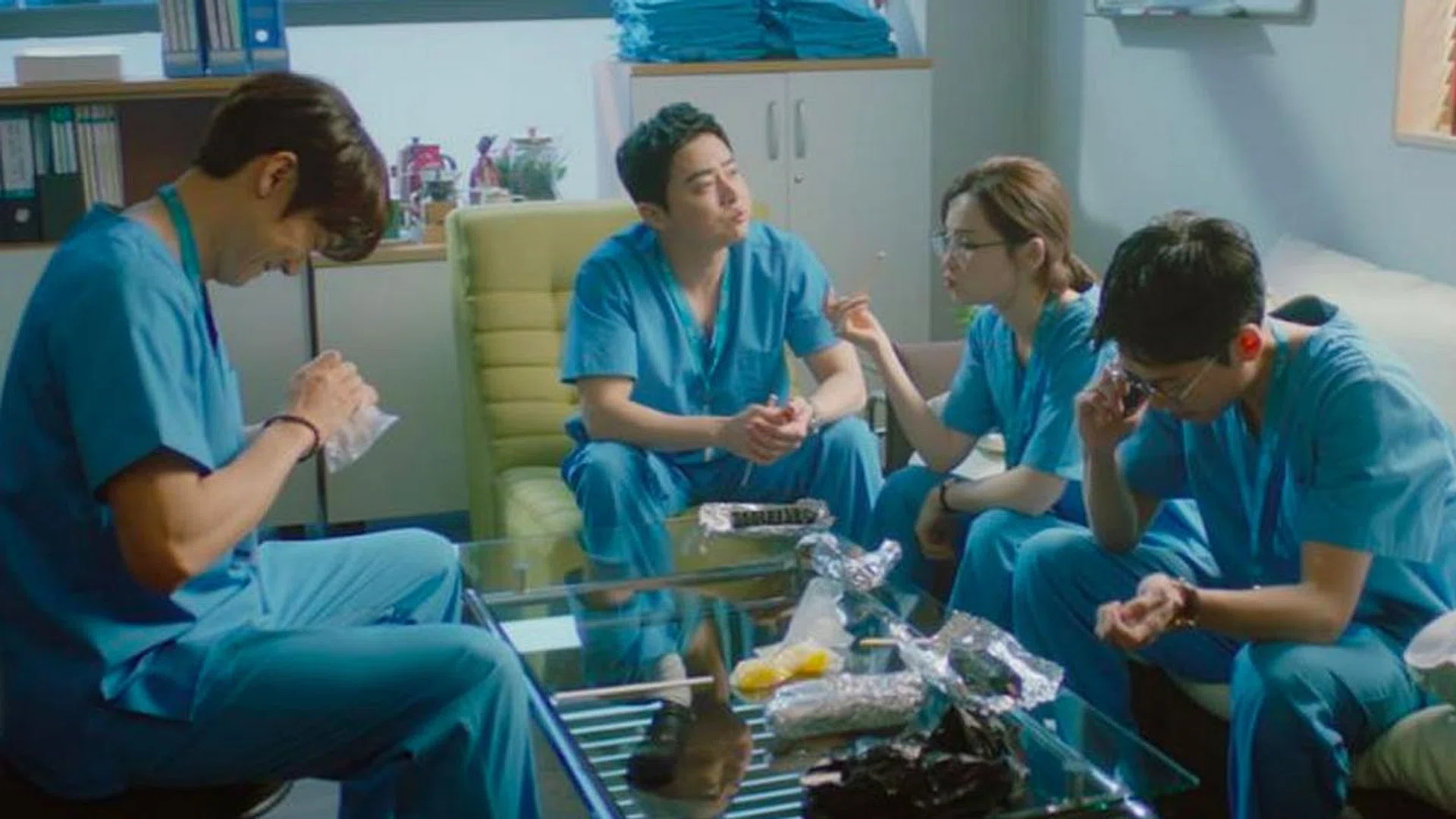 (From left) Yoo Yeon-seok, Jo Jung-suk, Jeon Mi-do and Jung Kyung-ho play best friends and doctors in Hospital Playlist 2.
