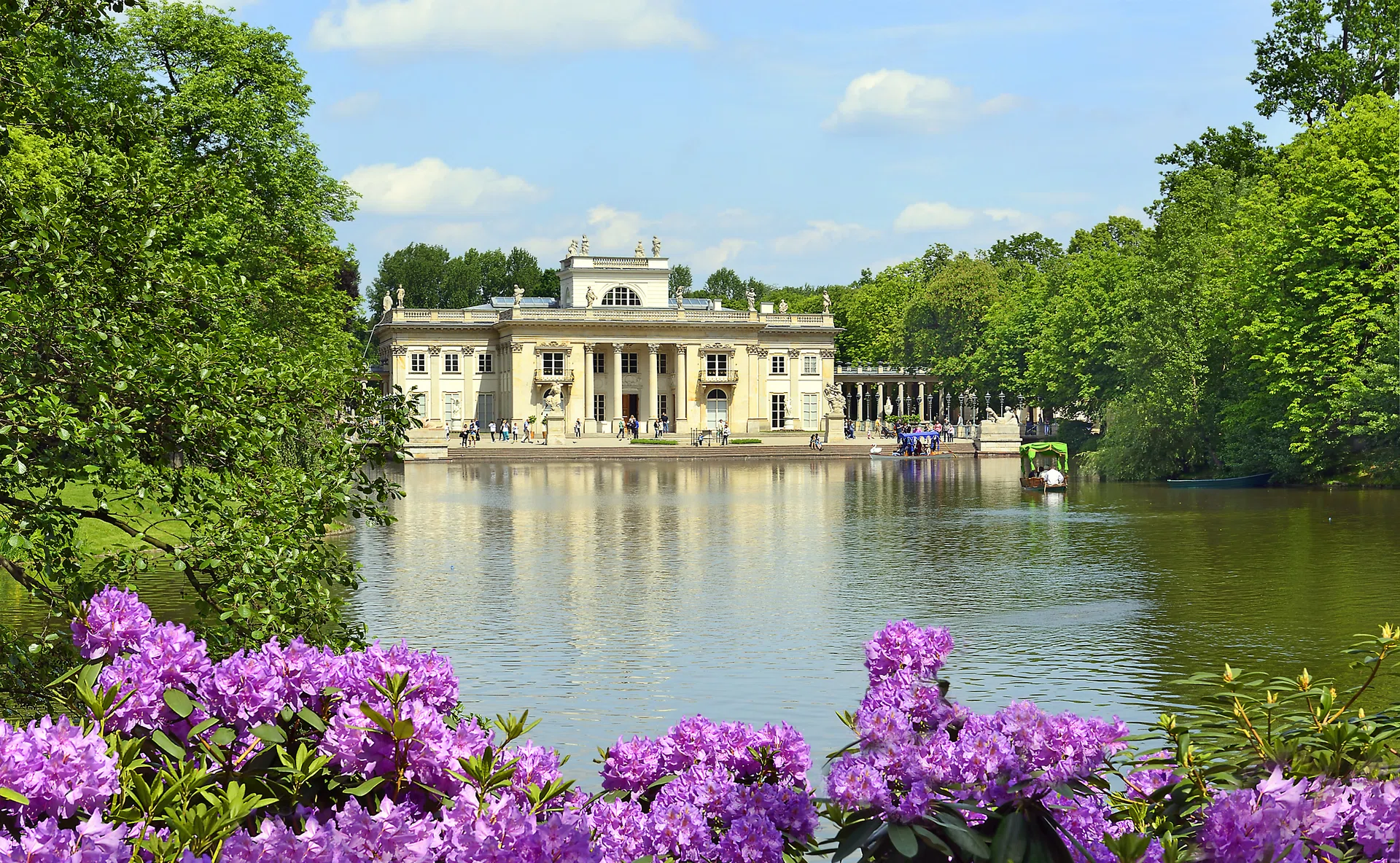 The Lazienki palace in Lazienki Park, literally “Baths Park” or “Royal Baths”; often rendered “Royal Baths Park”- largest park in Warsaw