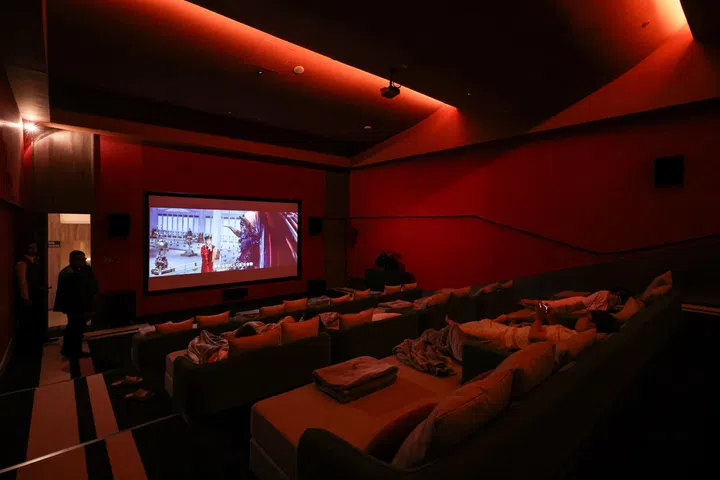 Interior of the cinema at House Bubble, a $45 million chinese bathhouse complex, at Perennial Business City, on March 16, 2026. ST PHOTO: BRIAN TEO