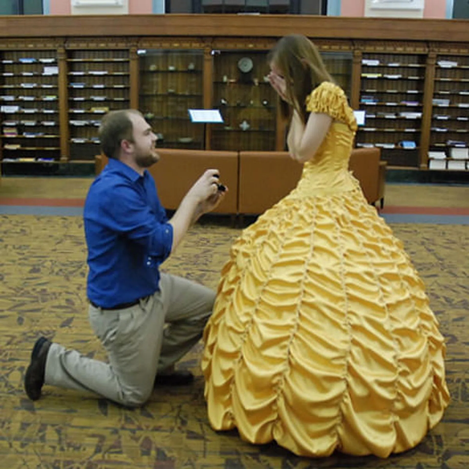 Real life fairytale: Guy sews dress for Beauty and the Beast proposal 
