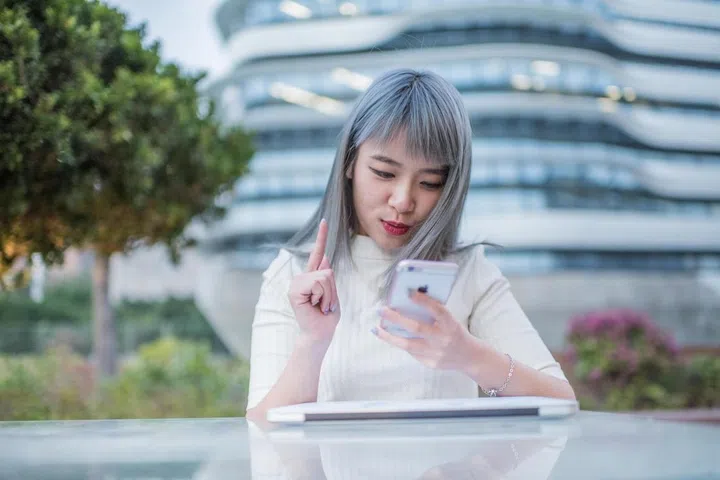 Woman using phone