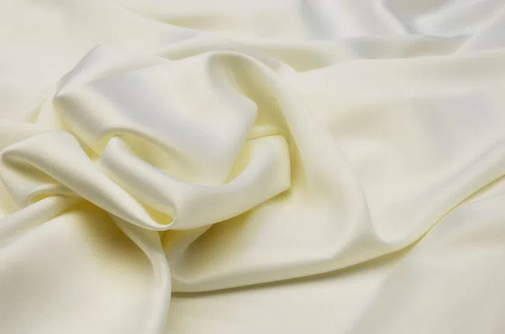 Acetate and silk fabric, ivory