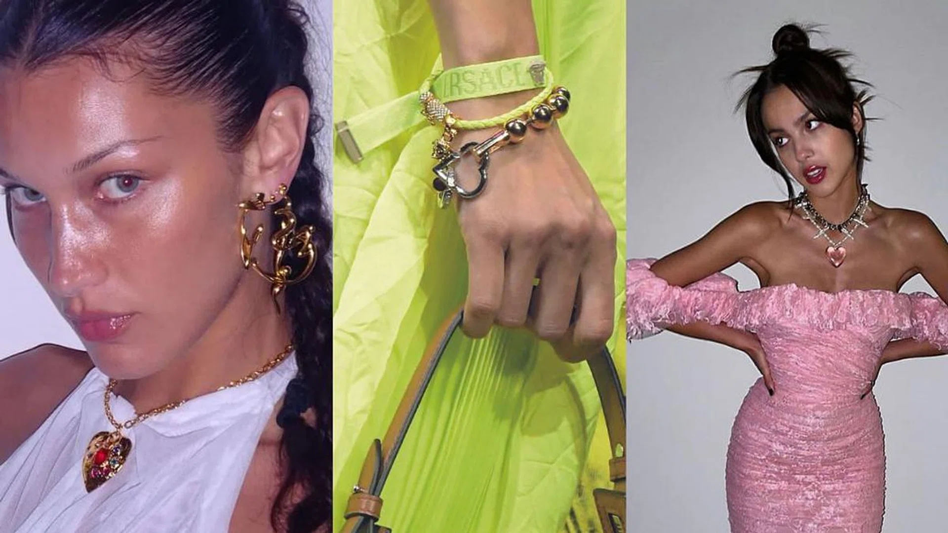 Credits: Instagram/@bellahadid, Versace Spring/Summer 2023, Instagram/@oliviarodrigo