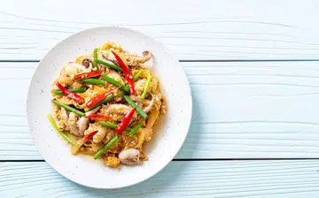 Salted egg octopus dish