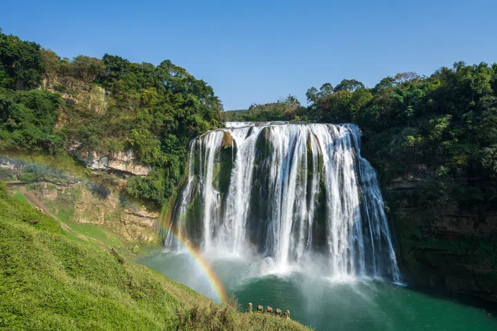 Huangguoshu Waterfall and Rainbow in Guiyang, Guizhou, China