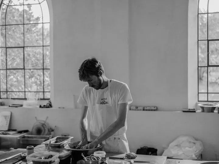 Dylan Watson-Brawn runs eight-seater counter Ernst and Julius, a food, wine, and coffee bar in Berlin’s Wedding district. (Photo: Mustafah Abdulaziz)