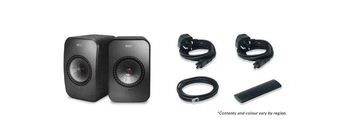 Components in the LSX speaker unboxing.