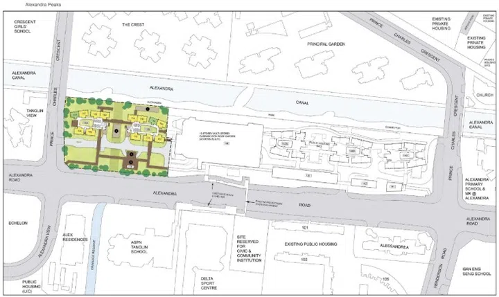 Site pan of of Alexandra Peaks HDB BTO, launched in the July 2025 HDB BTO sales exercise.