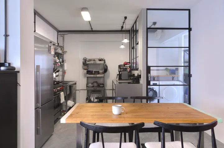 Space was taken from the kitchen and the service yard was enlarged.
