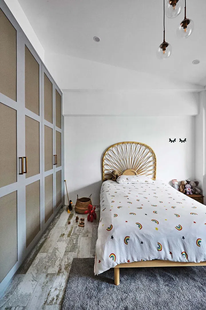 The children’s rooms are relaxed, and feature loose furniture so that the children can move things around as they grow up and have more autonomy over how their space looks.