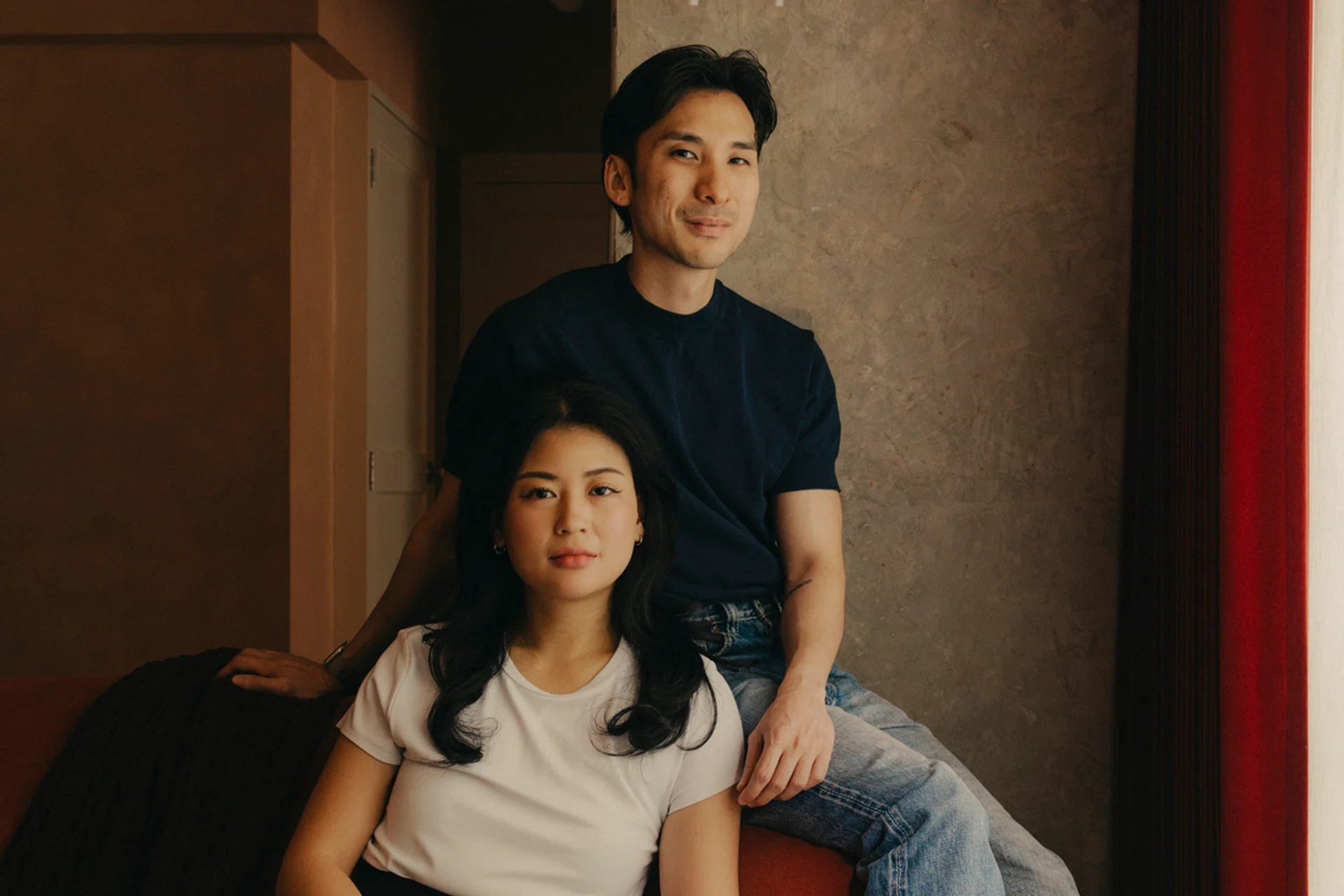 A couple in their 30s - founder of KAY-JEN tailor, and founder of Offshades colour analysis studio lives in this 4-room HDB resale flat at Eunos Crescent.