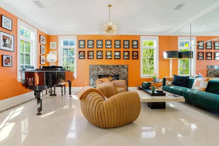Stone floor and high ceilings offer classic luxury.