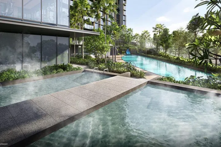 Artist's impression of 8@BT Condo swimming pool.