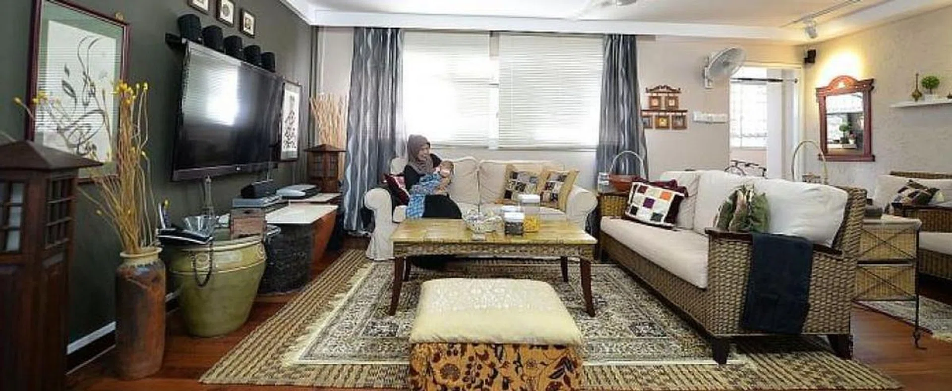 Mr Ramdzan Minhat designed his own rattan furniture for his jumbo executive flat at Woodlands Avenue