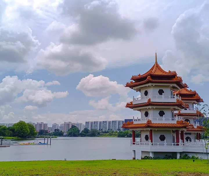 Twin pagoda in Jurong Lake Garden