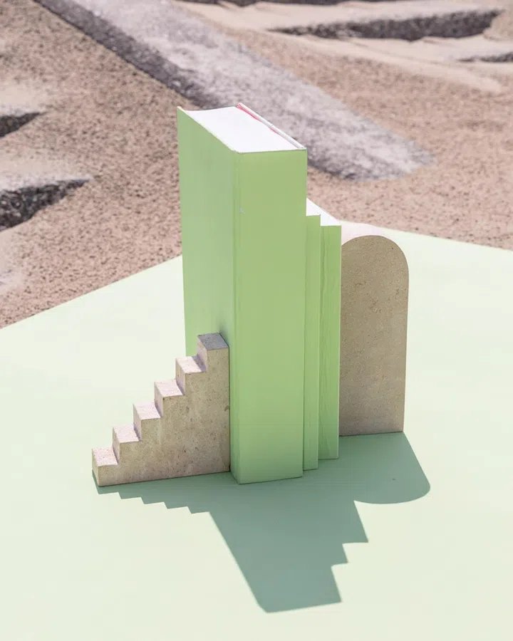 The Arie Bookend for Dutch Design initiatiave Volmaakt is inspired by the skyline of Ghent. 