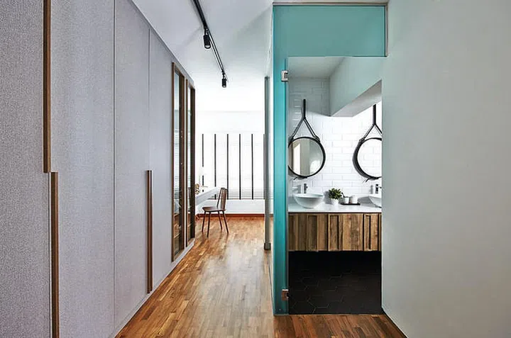 open concept bathroom vanity design idea