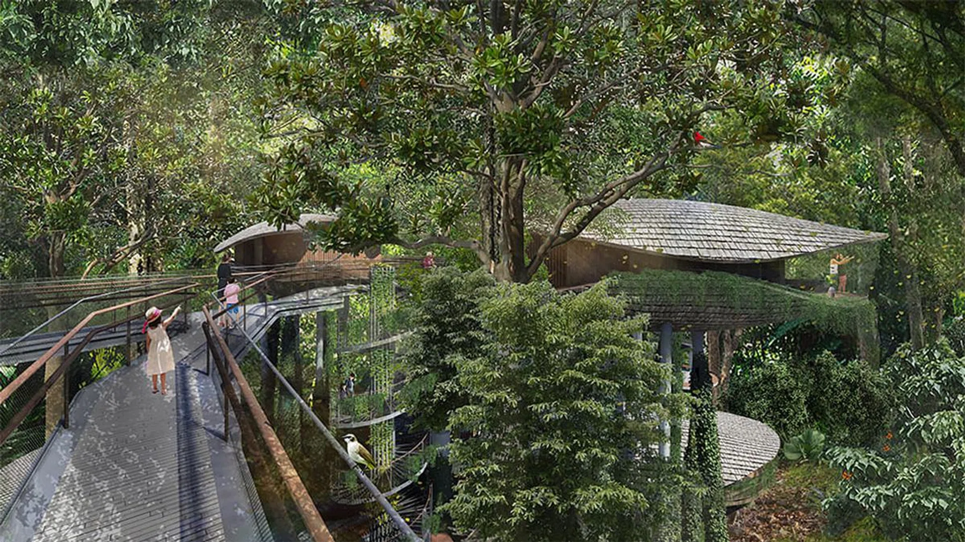 Designed by WOW Architects, the 495,000 sqf Mandai Resort is designed to be carefully integrated into the existing attractions and forest. Photo by Mandai Park Holdings