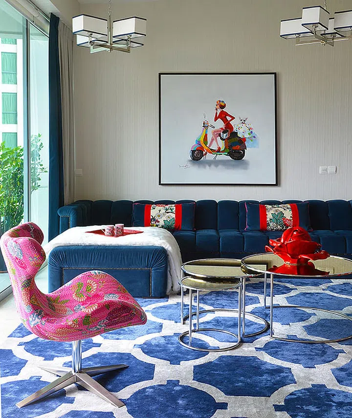 Eclectic and electric, Australian lady with art collection's two-bedroom condominium