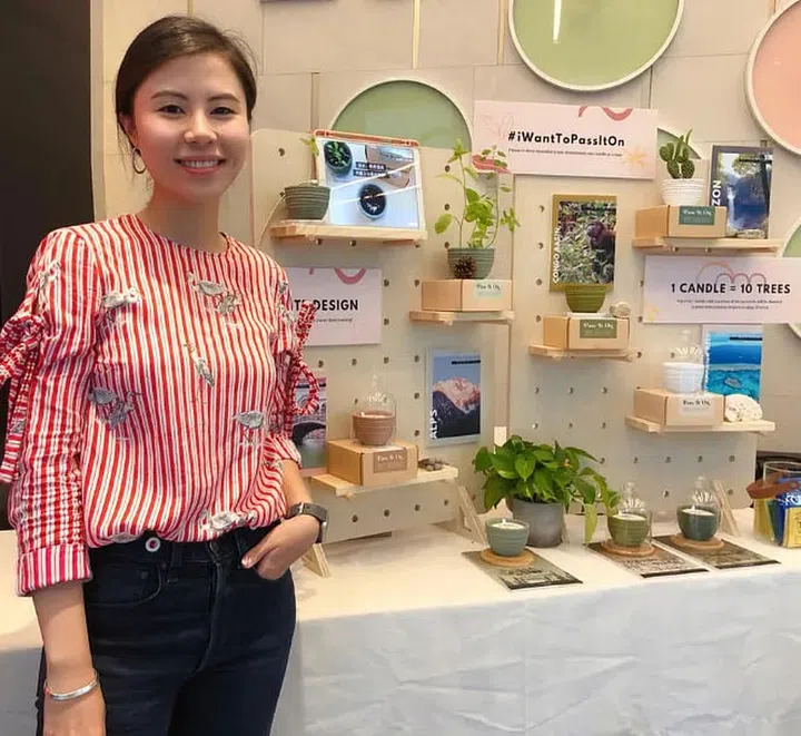 Founder Michelle of Pass It On Plantable Candles in Singapore