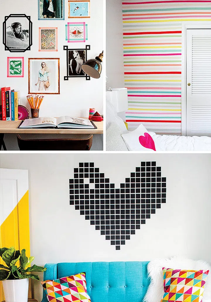 washi tape, ideas, renovation, rental apartment, decor, decorate,