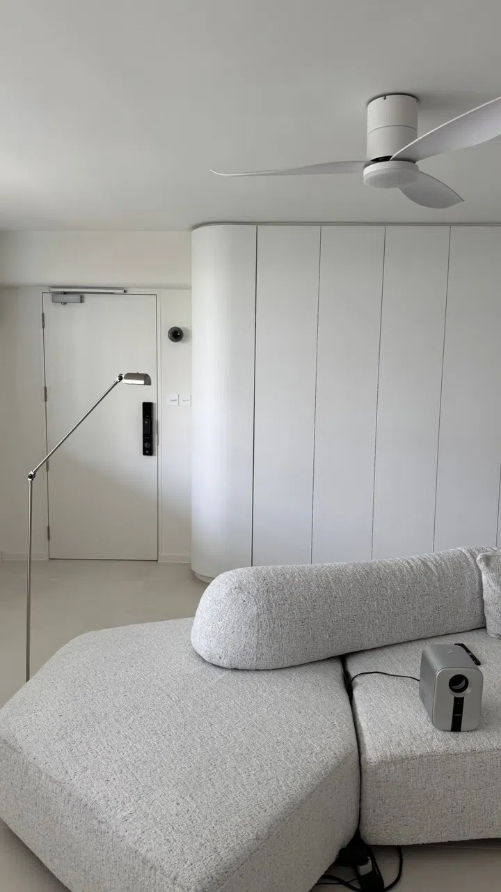 One of the rooms in front of the living room is the homeowner’s guest room/prop room. 
