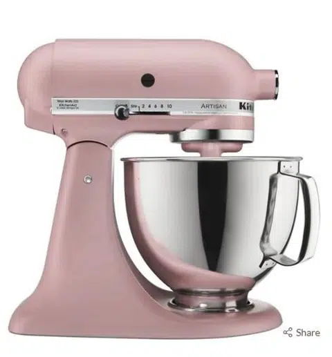 KitchenAid Artisan Tilt Head Stand Mixer with Extra Bowl & Accessories 5Qt in Matte Dried Rose
