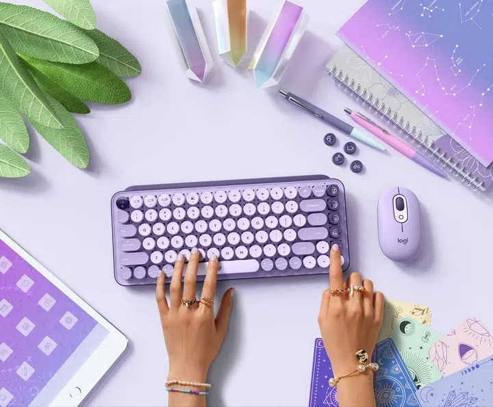 Logitech POP Keyboard in purple and lilac