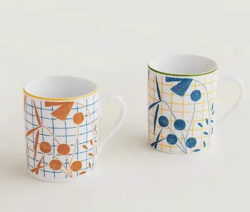 Hermes A Walk in the Garden set of 2 mugs, $490