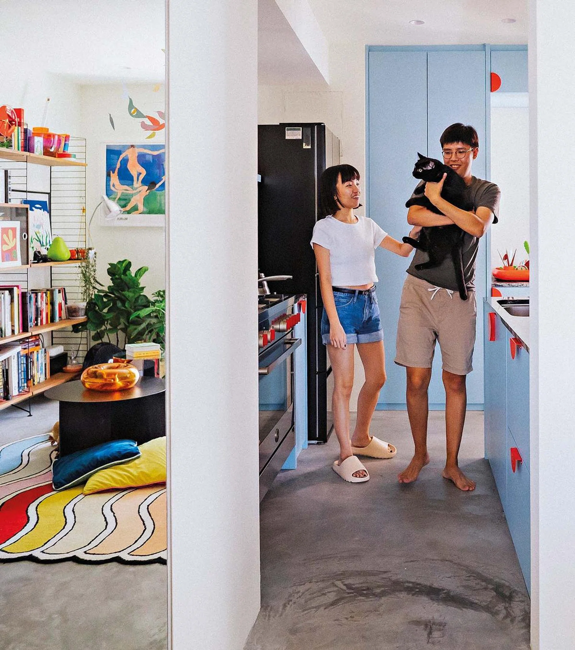 This fun spin on interior design blossomed from the couple’s love for vibrant colours, designer furniture and quirky objects.