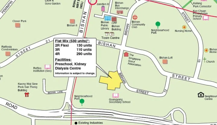 The Bishan October 2025 BTO site is located along Bishan Street 12, next to Guangyang Secondary School.
