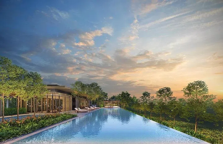 Margaret Ville condo swimming pool view. Image from the official Margaret Ville website.