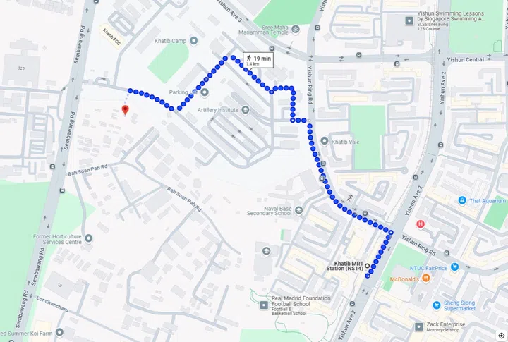 Yishun Chencharu Vines BTO is a 19-minute walk from the nearest Khatib MRT Station.