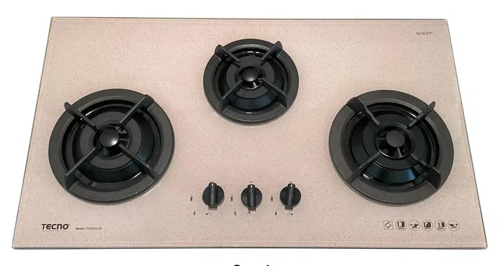 Tecno 3-Burner 90cm Tempered Glass Cooker Hob T333TGSV