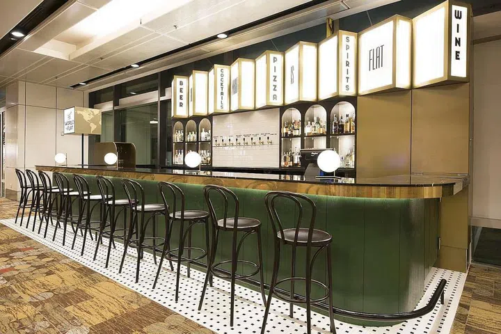 The world is flat airport bar in singapore