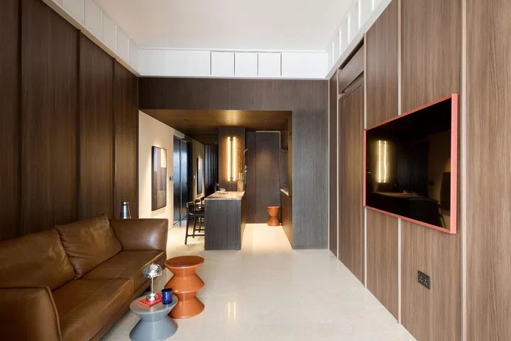 Kelvyn Lim, director of Happe Design Atelier’s 840 sq ft 2-bedroom condominium at Hillview Rise.