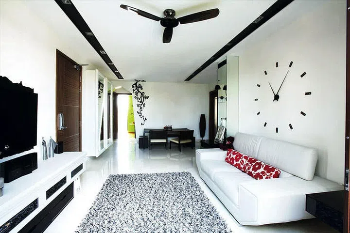 Living room in a 4-bedroom Telok Kurau penthouse. Designed by Alex Kwan of Museum Homes.