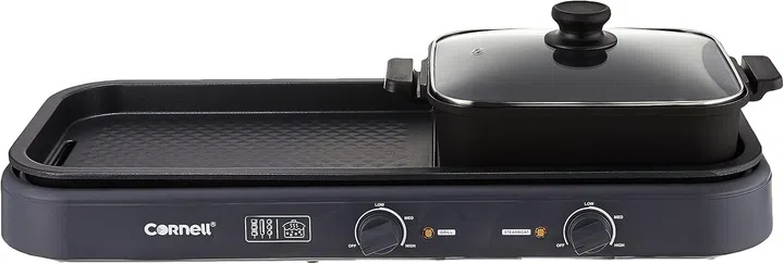 Cornell 2-in-1 Steamboat BBQ Non-Stick Grill Hot Pot Set CCGEL98DT