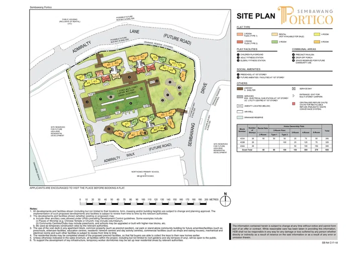Site map of Sembawang Portico, launched in the June 2026 HDB BTO sales exercise.