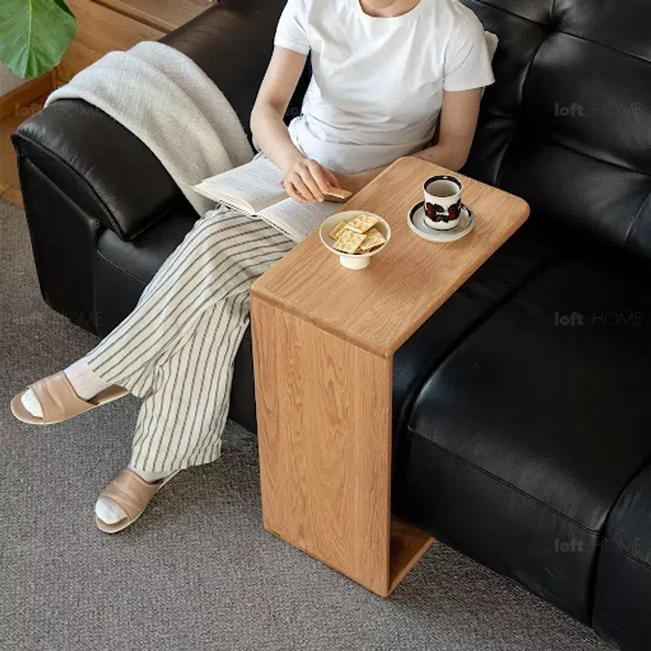YESWOOD Scandinavian Oak Wood Multi Functional Side Table CSHAPE